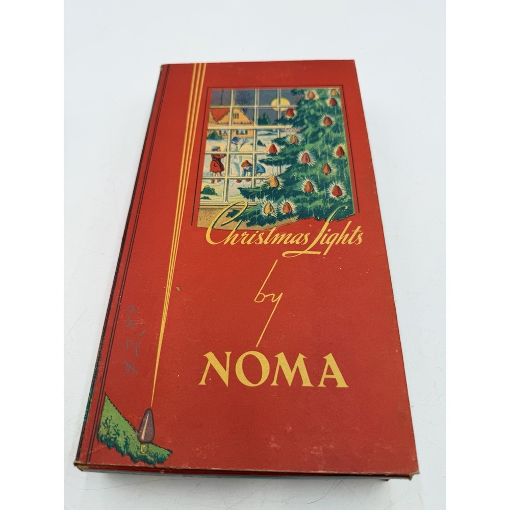 Vintage Noma Christmas Lights Original Box Working 1939 Great Graphics